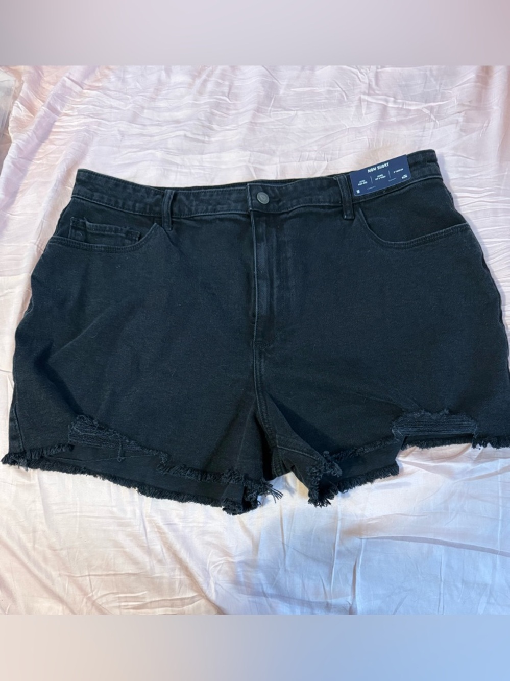 NWT Hollister Black Distressed Women’s Denim Shorts sz 18